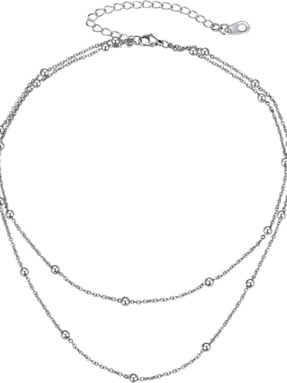 Double Layered Boho Beaded Choker Necklace for Women - Trendy Layering Jewelry